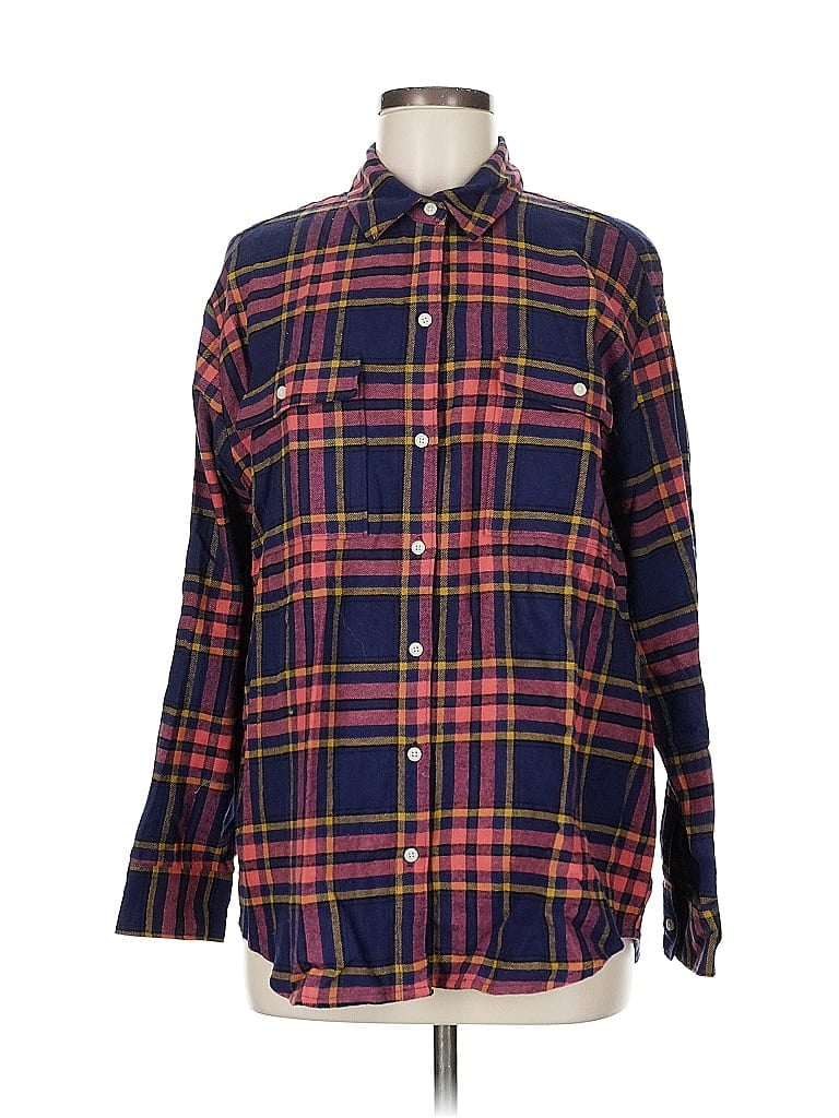 Pre-owned Old Navy Long Sleeve Button Down Shirt In Blue