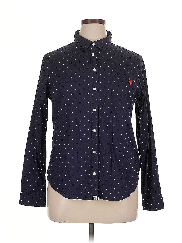 Pre-owned U.s. Polo Assn Long Sleeve Button Down Shirt In Blue