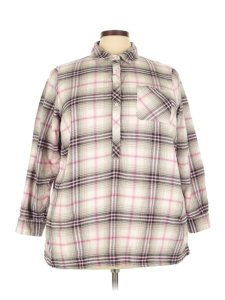 Pre-owned Lands' End 3/4 Sleeve Blouse In Pink