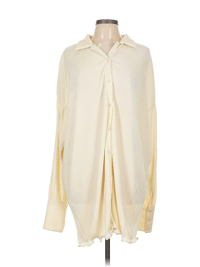 Pre-owned Prettylittlething Long Sleeve Blouse In White