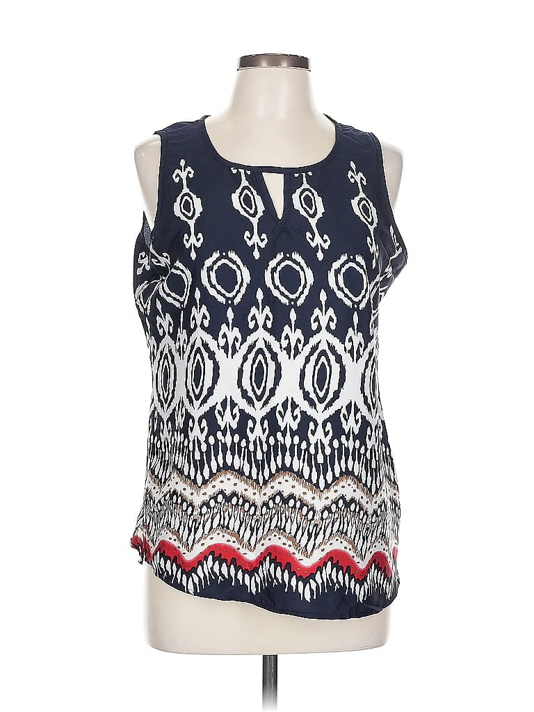 Pre-owned Antilia Femme Sleeveless Blouse In Blue