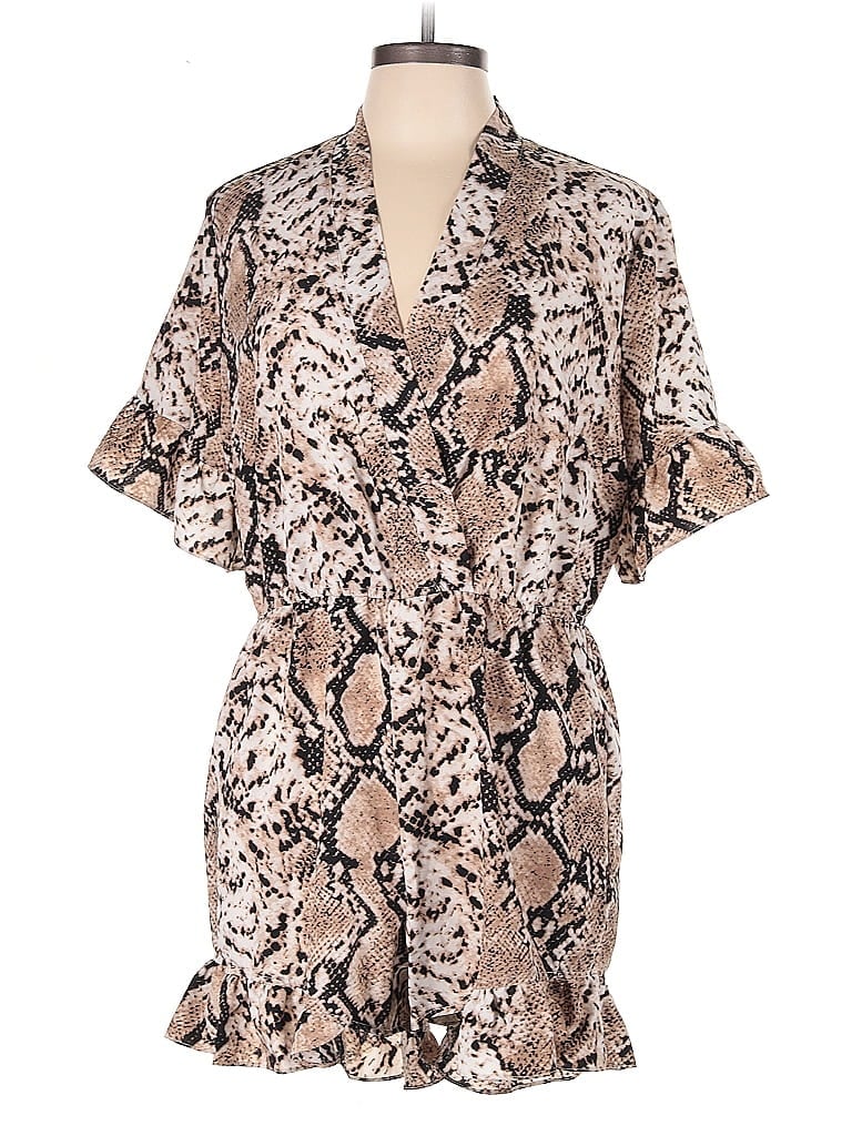 Pre-owned Shein Curve Romper In Brown