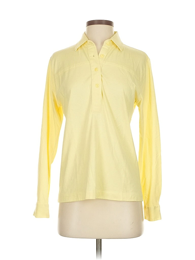 Pre-owned Leon Levin Long Sleeve Blouse In Yellow