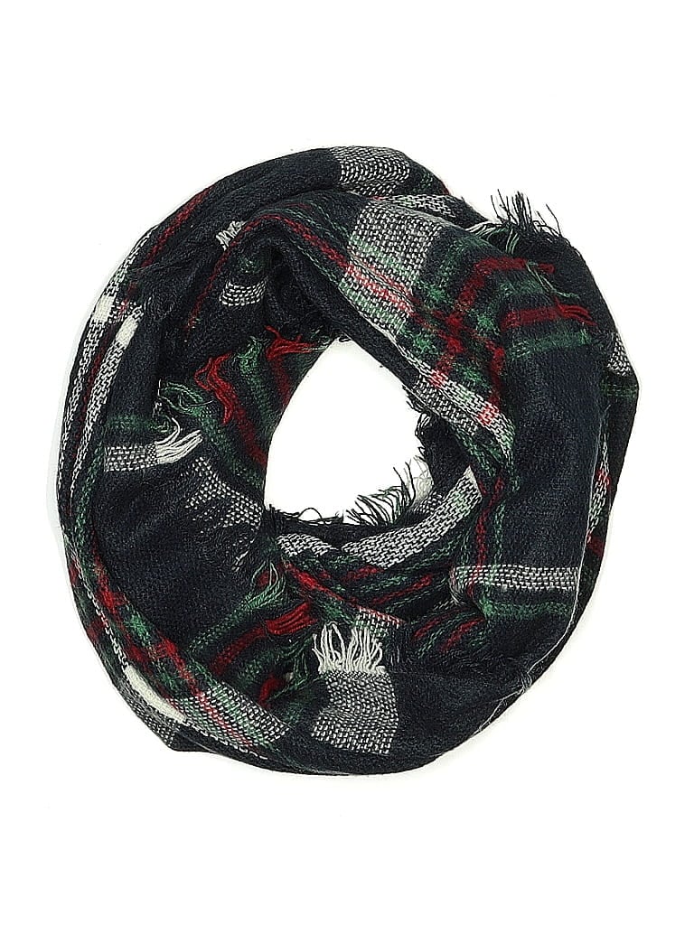 Pre-owned Top It Off Scarf Blue Plaid Pattern Accessories