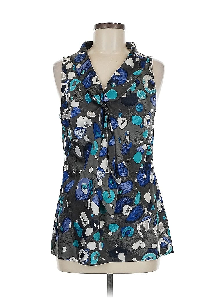 Pre-owned Ann Taylor Factory Sleeveless Blouse In Blue