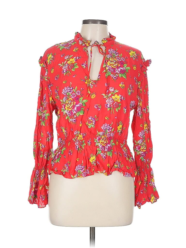 Pre-owned Paris Atelier & Other Stories 3/4 Sleeve Blouse In Red