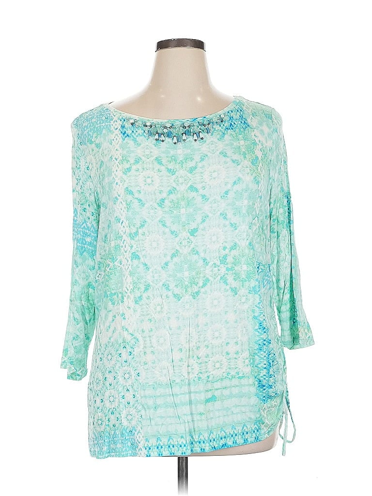 Pre-owned Ruby Rd. 3/4 Sleeve Blouse In Blue