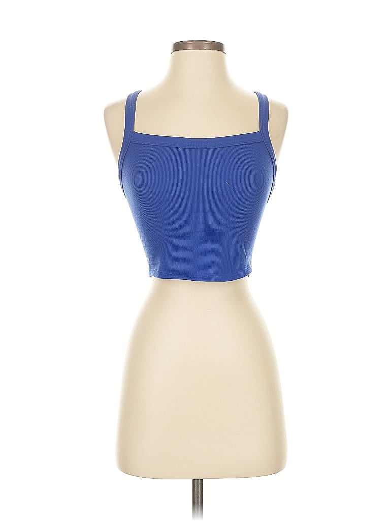 Pre-owned Unbranded Tank Top Blue Strapless Neckline Tops