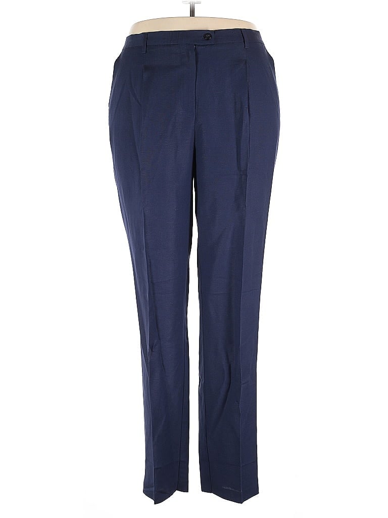 Pre-owned Jessica London Linen Pants In Blue