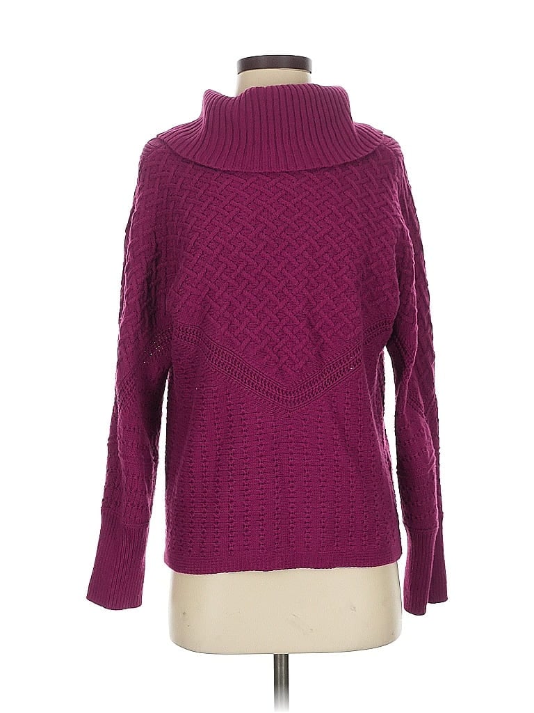 Pre-owned Chico's Turtleneck Sweater In Purple