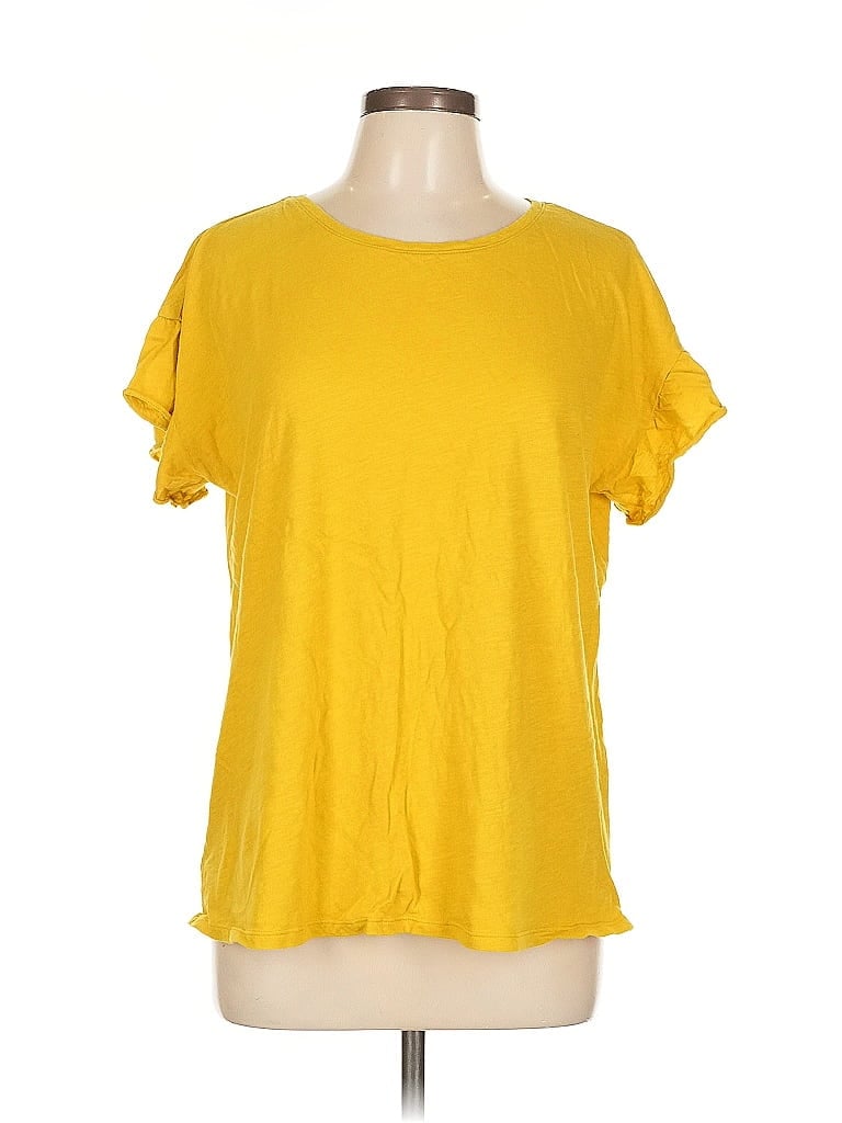 Pre-owned Ann Taylor Loft Short Sleeve T-shirt In Yellow