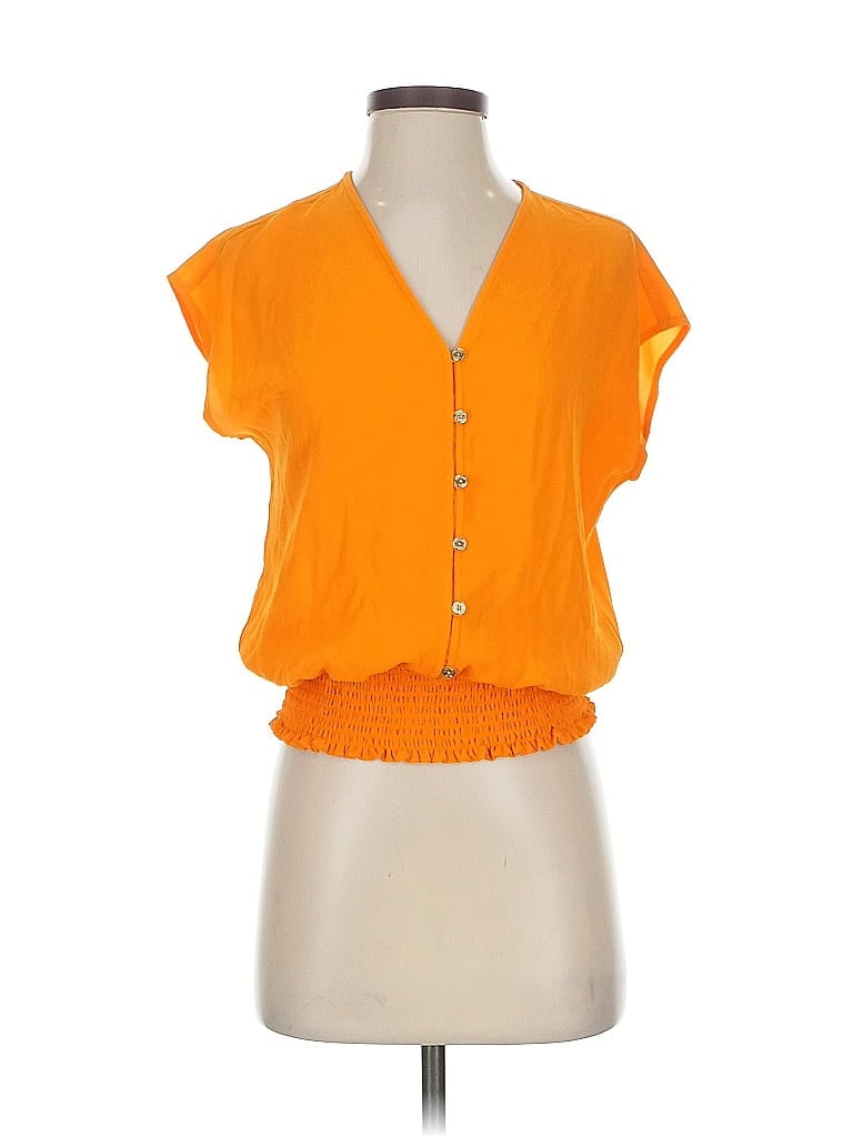 Pre-owned Michael Michael Kors Short Sleeve Blouse In Orange
