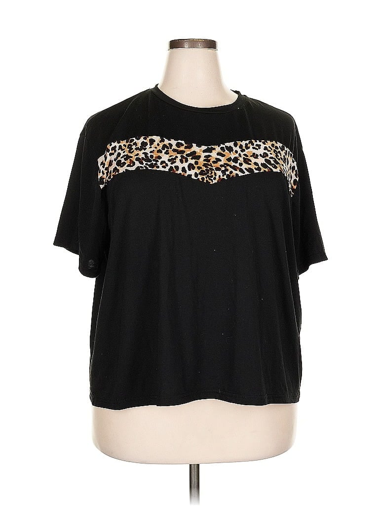 Pre-owned Shein Short Sleeve Top Black Crew Neck Tops