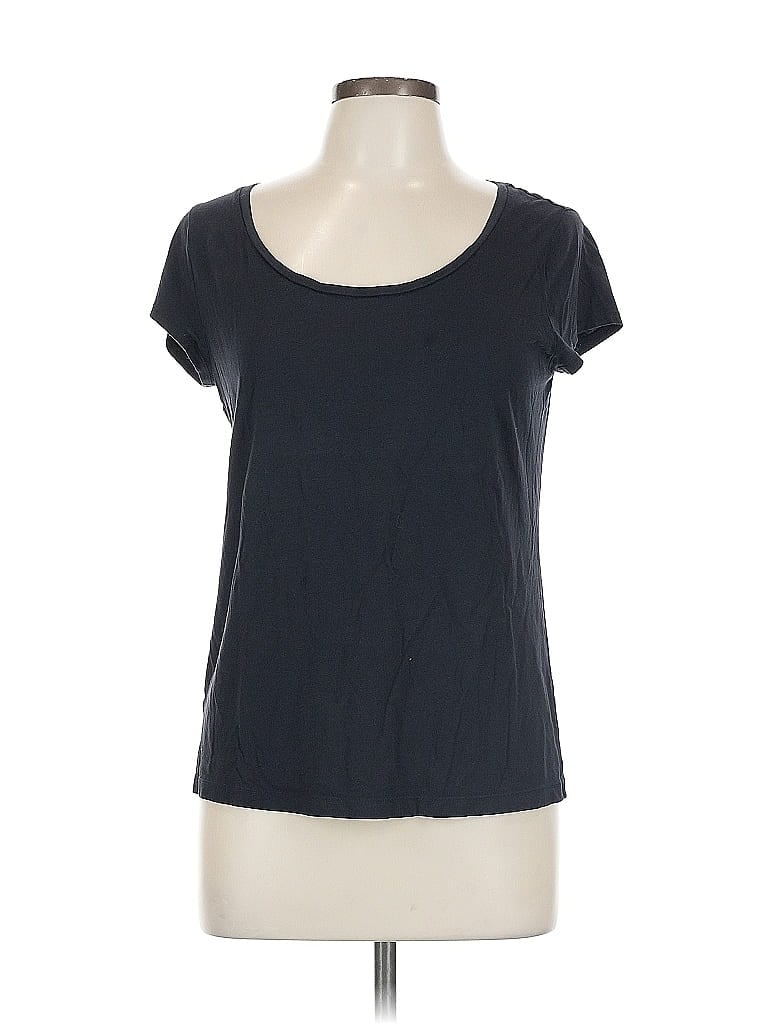 Pre-owned Ann Taylor Loft Outlet Short Sleeve Top Blue Scoop Neck Tops