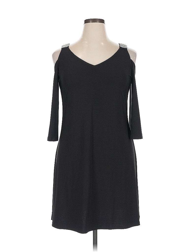 Pre-owned Msk 3/4 Sleeve Top Black Cold Shoulder Neckline Tops