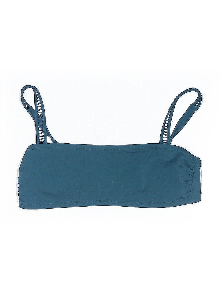 Pre-owned Shade & Shore Swimsuit Top Teal Swimwear In Blue