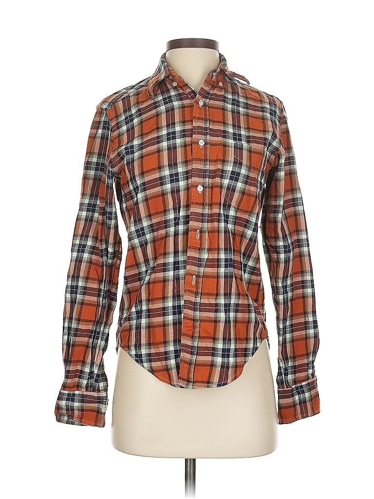 Pre-owned Assorted Brands Long Sleeve Button Down Shirt In Orange