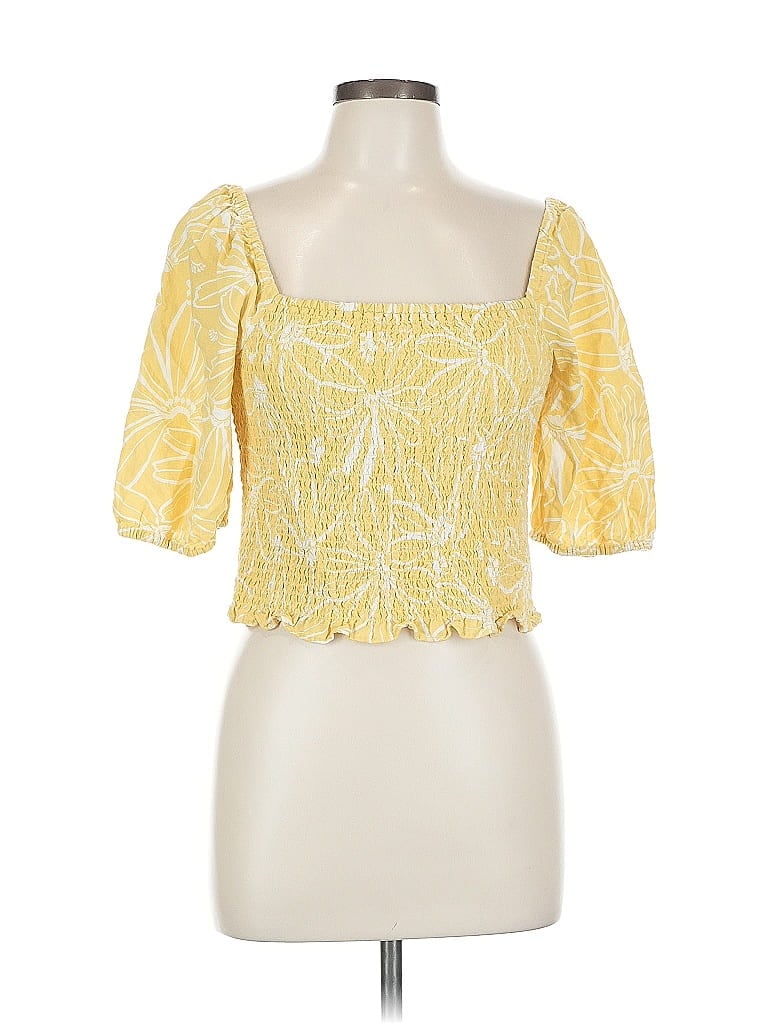 Pre-owned Universal Thread 3/4 Sleeve Blouse In Yellow