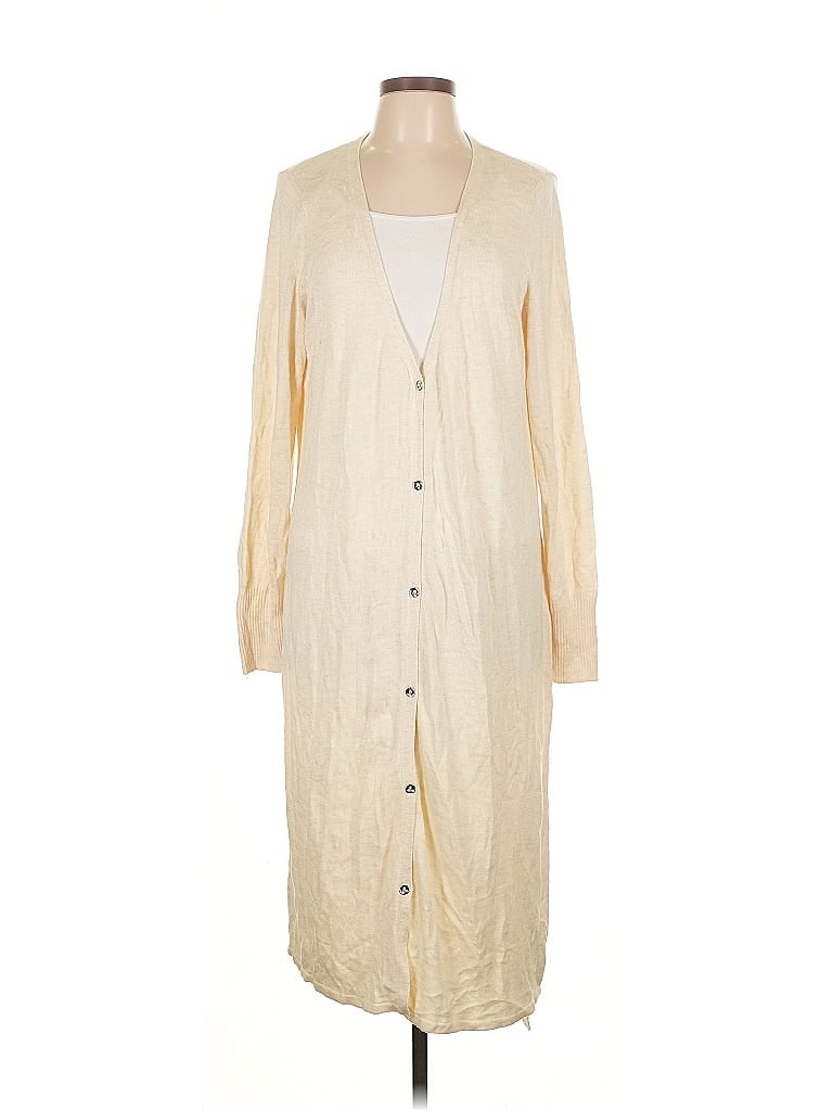 Pre-owned H By Halston Cardigan Sweater In White