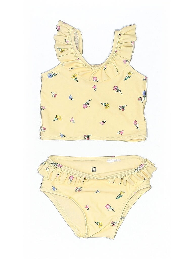 Pre-owned Baby Gap Kids' Two Piece Swimsuit In Yellow