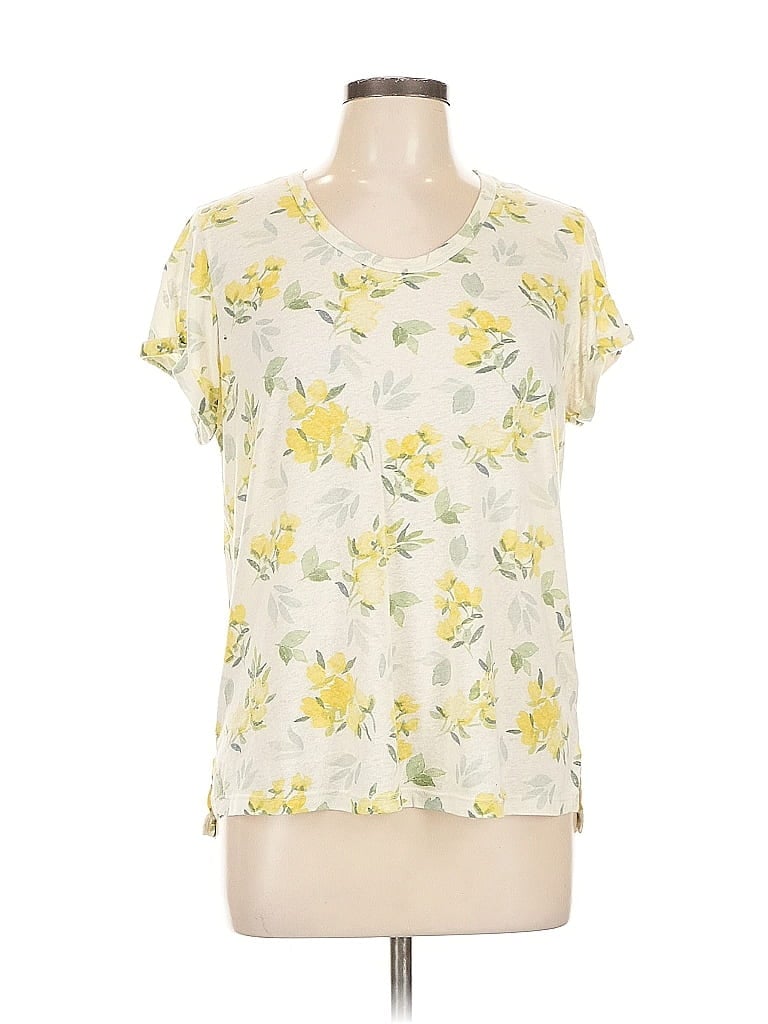 Pre-owned T.la Short Sleeve Blouse In White