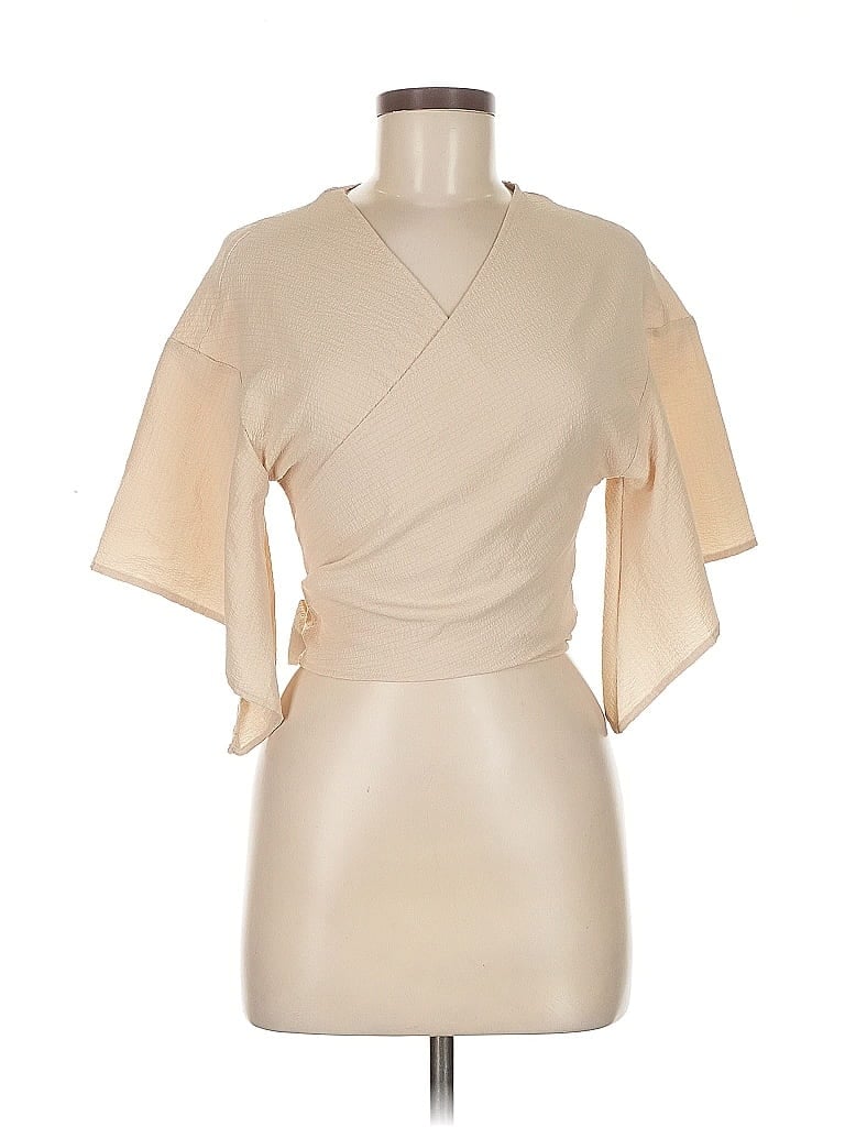 Pre-owned Shein Short Sleeve Blouse In Brown