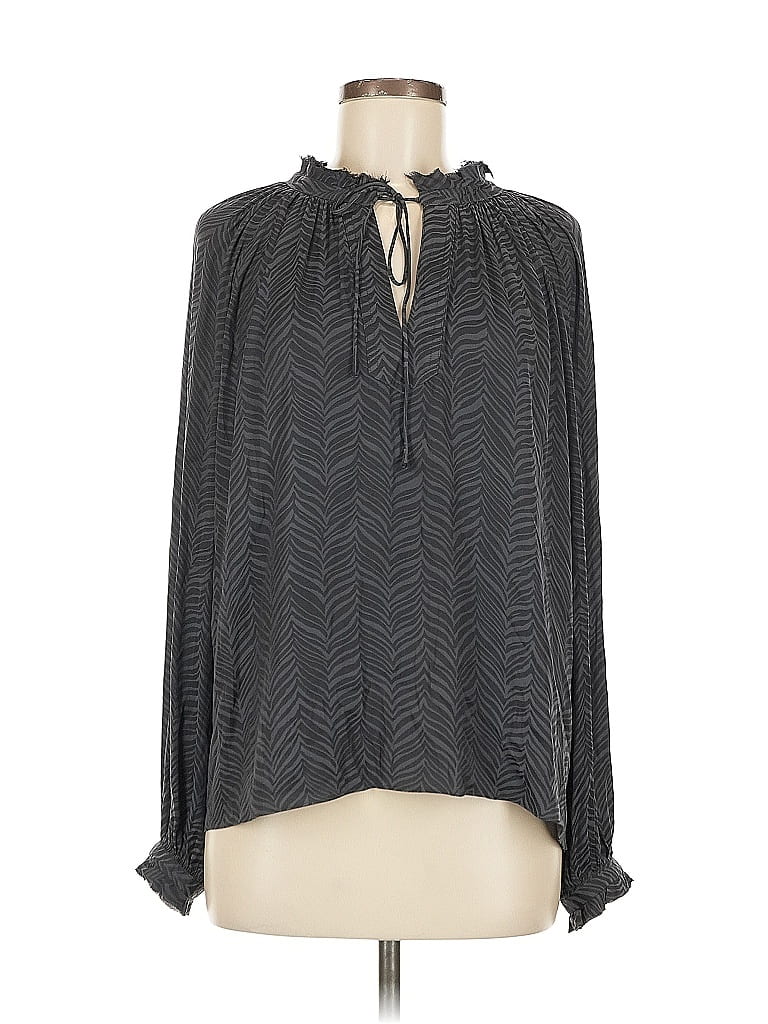 Pre-owned Current Air Long Sleeve Blouse In Gray