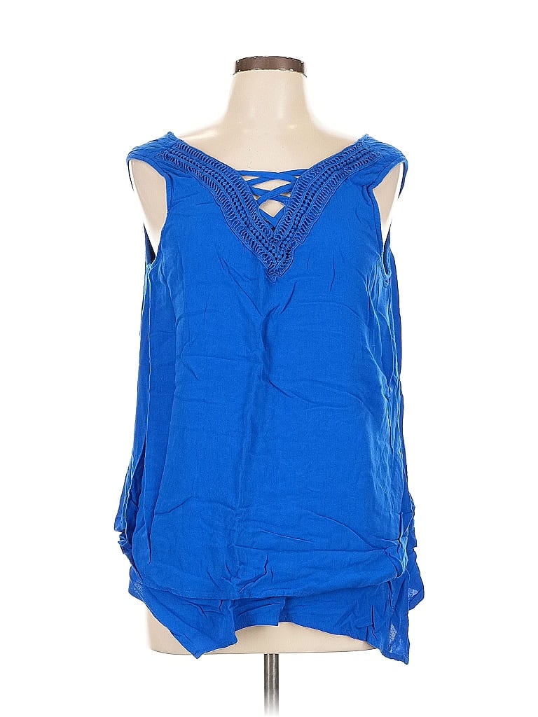 Pre-owned New Directions Sleeveless Blouse In Blue