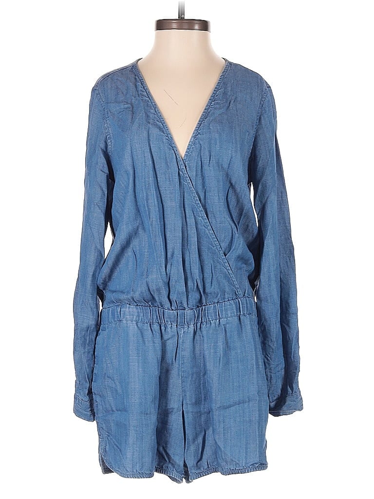 Pre-owned Ann Taylor Loft Romper In Blue