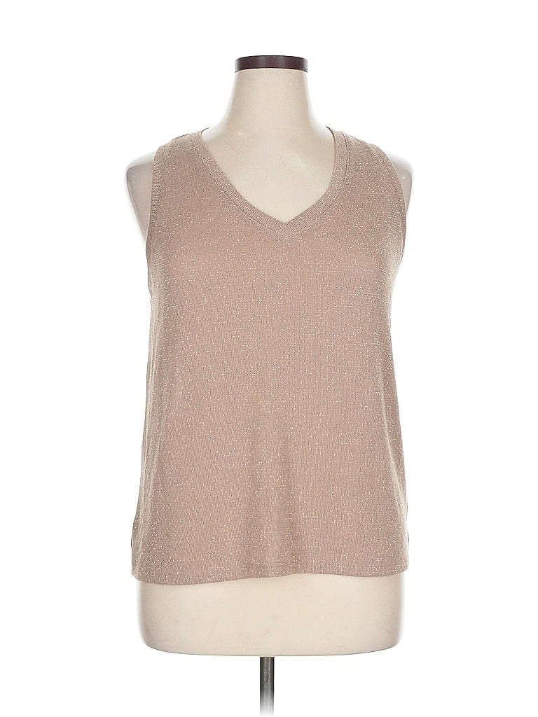 Pre-owned Simply Vera Vera Wang Sleeveless T-shirt In Brown