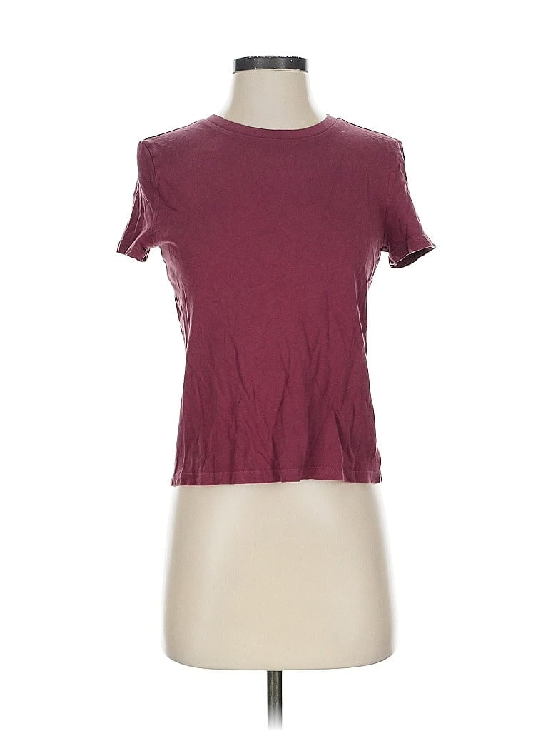 Pre-owned Gap Short Sleeve T-shirt In Burgundy