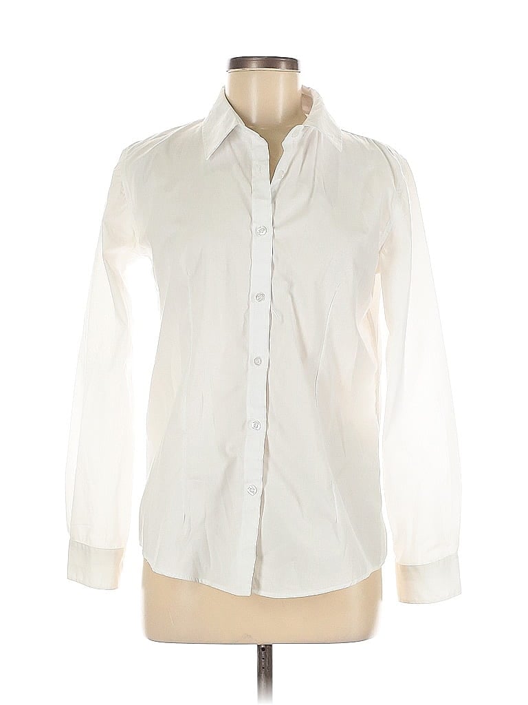 Pre-owned Unbranded Long Sleeve Button Down Shirt In White