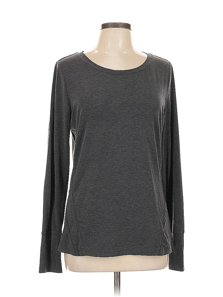 Pre-owned Gap Fit Long Sleeve T-shirt In Gray