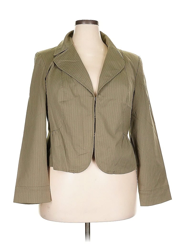 Pre-owned Lane Bryant Blazer Jacket In Green