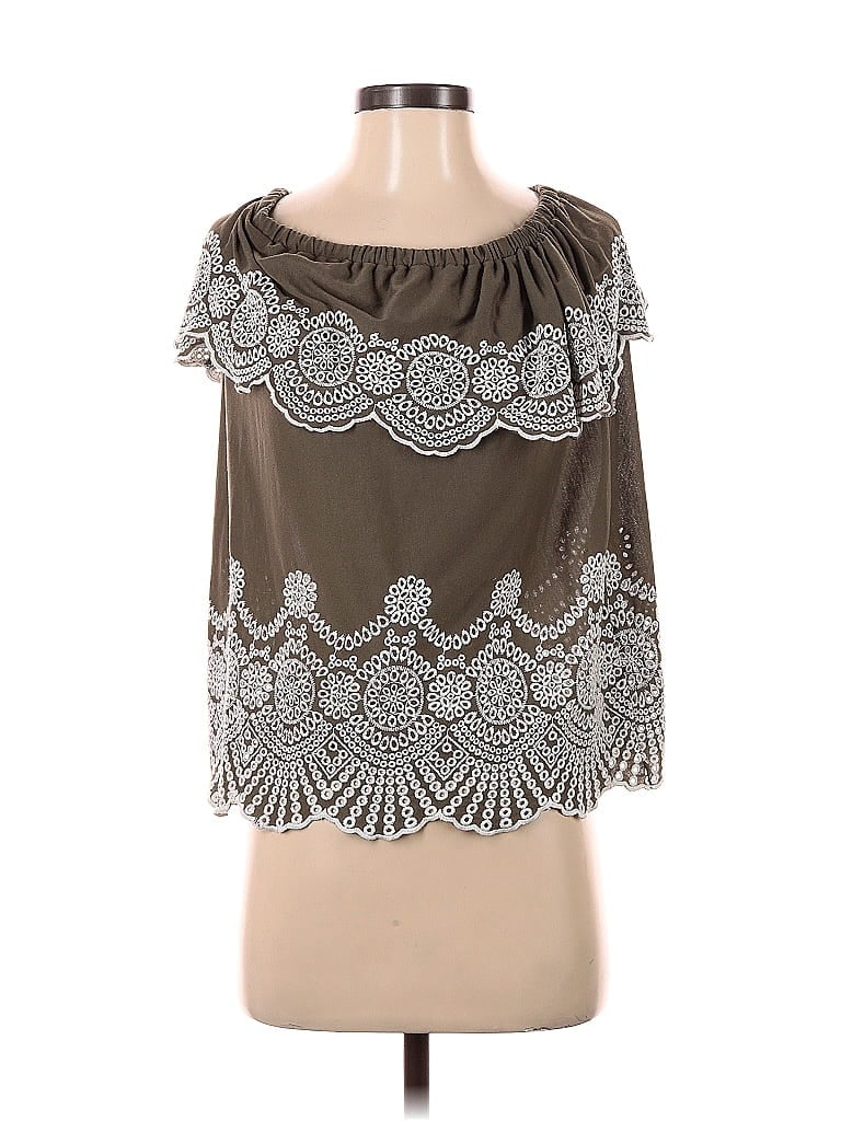 Click to view more detailed imagery on our partner's website Pre-owned Fever Short Sleeve Top Brown Boatneck Tops
