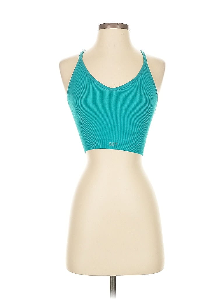 Pre-owned Set Tank Top Blue Halter Neckline Tops
