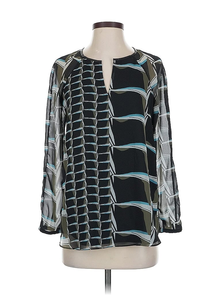 Pre-owned Nic + Zoe Long Sleeve Blouse In Blue