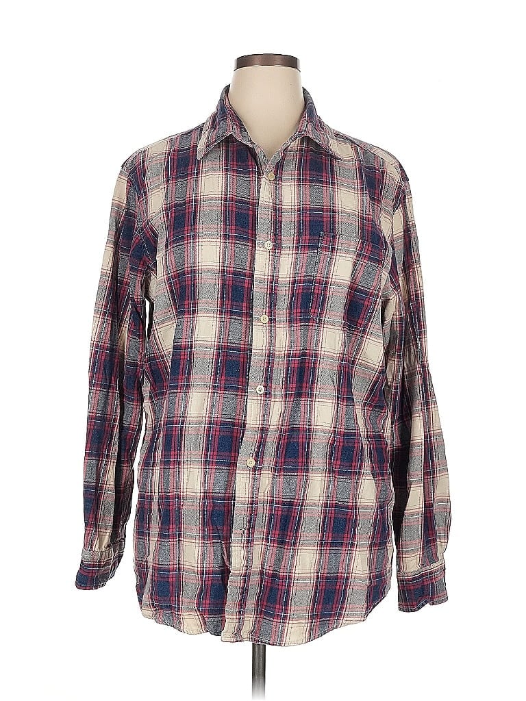 Pre-owned Assorted Brands Long Sleeve Button Down Shirt In Burgundy