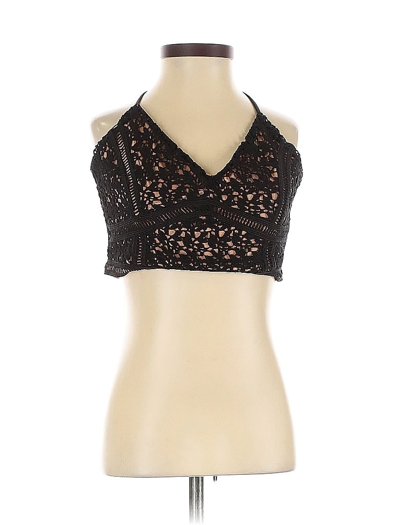Pre-owned Kendall & Kylie Sleeveless Top Black Halter Neckline Tops