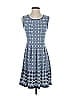 Max Studio Print Blue Casual Dress Size XS - photo 1