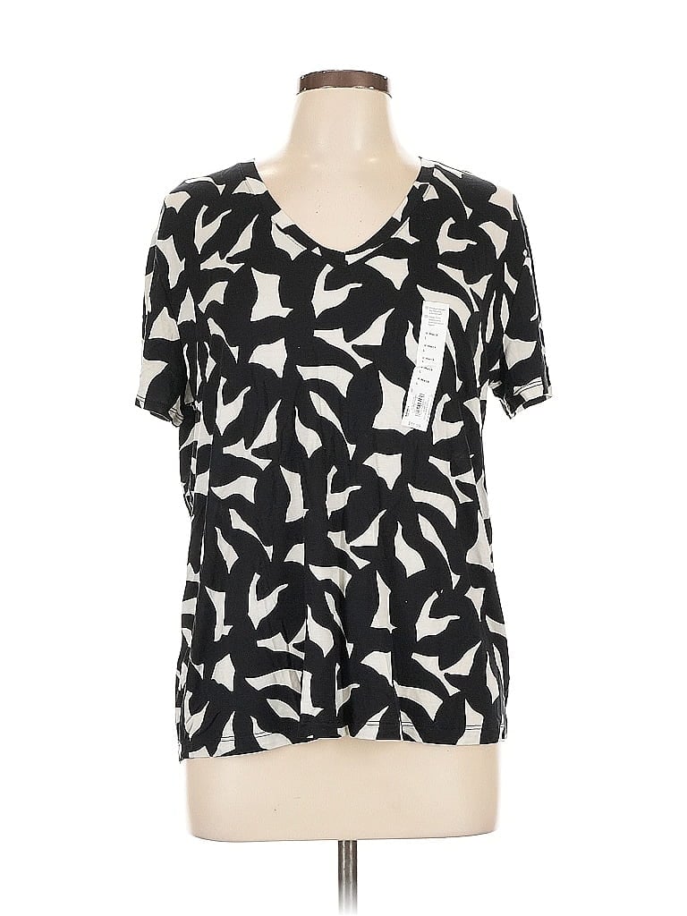 Pre-owned Nine West Short Sleeve Blouse In Black