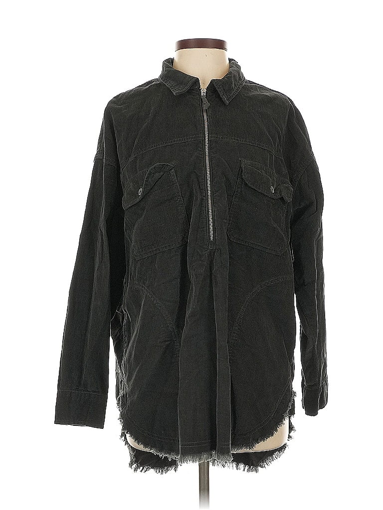 Pre-owned Offline By Aerie Long Sleeve Button Down Shirt In Black