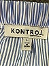 KONTROL Contemporary 100% Polyester Blue 3/4 Sleeve Blouse Size L - photo 6