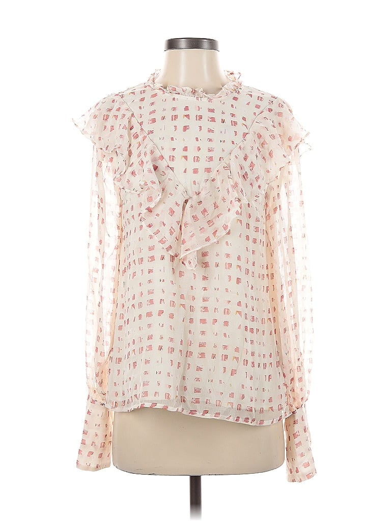 Pre-owned En Saison Long Sleeve Blouse In Pink