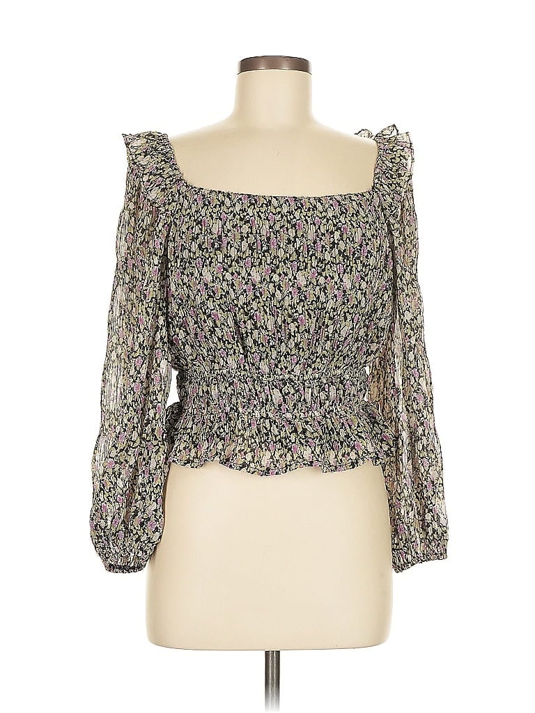 Pre-owned Astr 3/4 Sleeve Blouse In Green