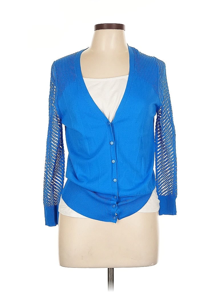 Pre-owned Ann Taylor Factory Cardigan Sweater In Blue