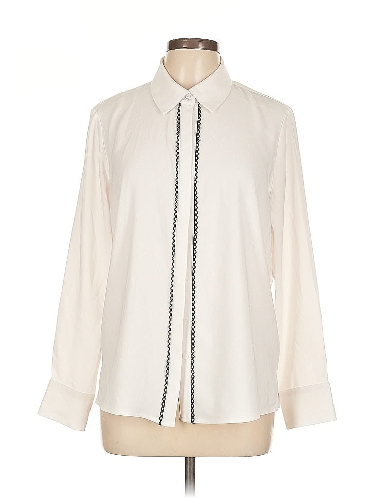 Pre-owned Rachel Zoe Tjx Long Sleeve Blouse In White