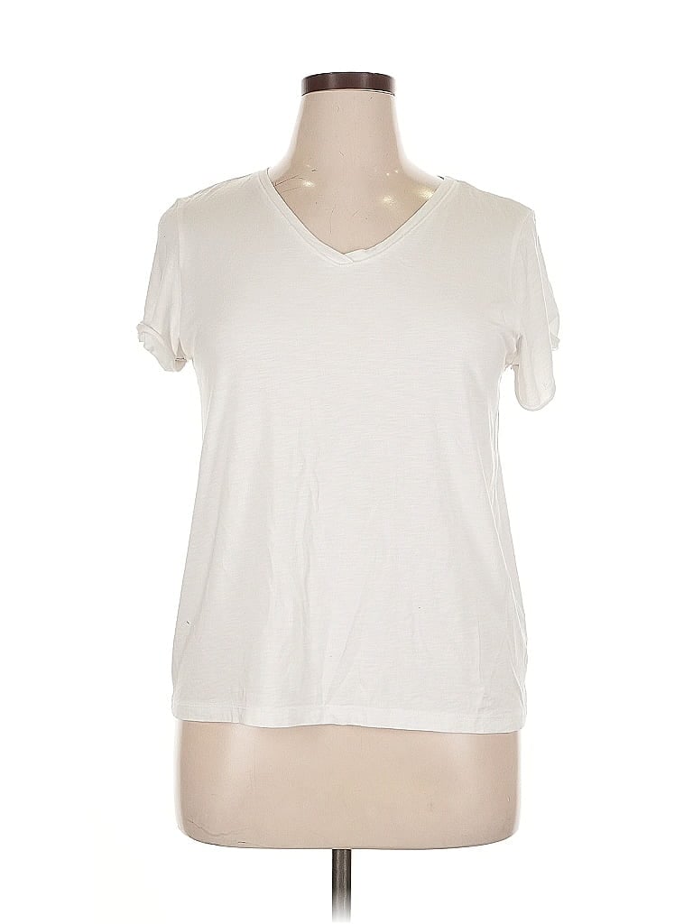 Pre-owned Max Studio Short Sleeve T-shirt In White