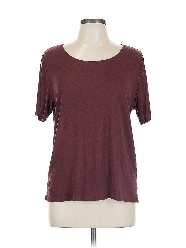 Pre-owned Monki Short Sleeve T-shirt In Burgundy