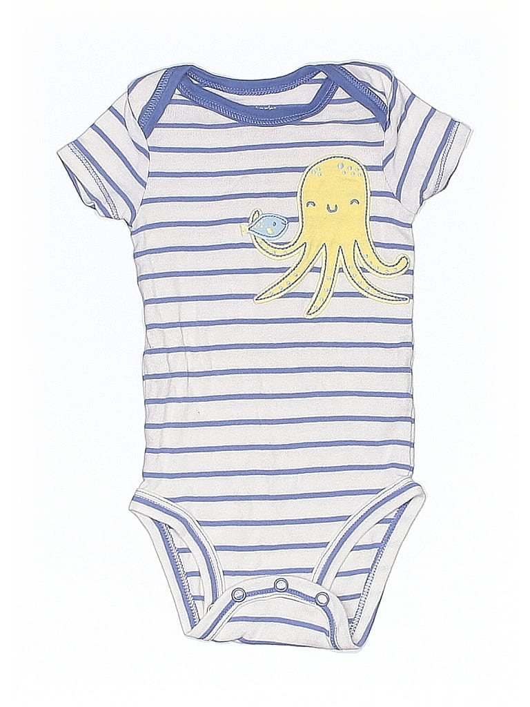 Pre-owned Carter's Babies' Short Sleeve Onesie In Blue